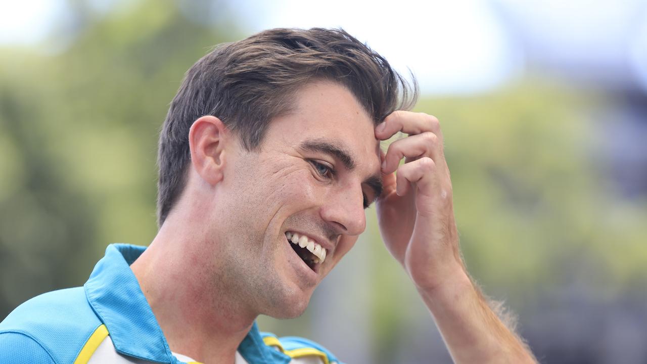 Pat Cummins chuckled when asked about Mitch Johnson. Picture: Getty Images