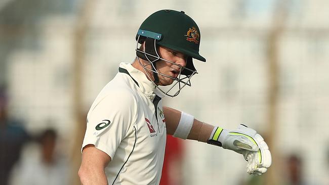 Steve Smith of Australia walks off after he was dismissed during day four of the Second Test match between Bangladesh and Australia at Zahur Ahmed Chowdhury Stadium on September 7, 2017 in Chittagong, Bangladesh. (Photo by Robert Cianflone/Getty Images)