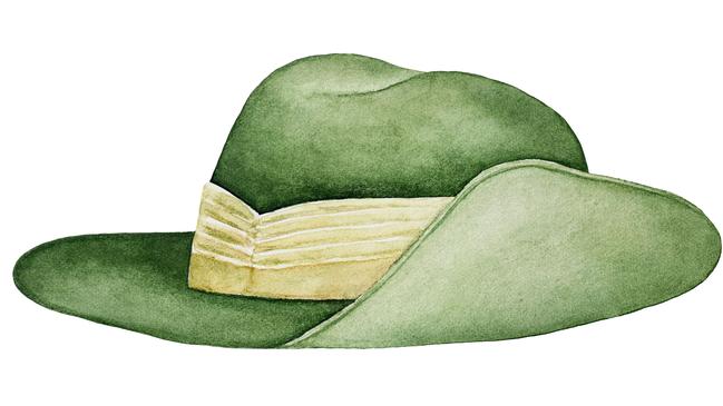 Watercolour of a slouch hat, also known as a Khaki Fur Felt (KFF) hat.