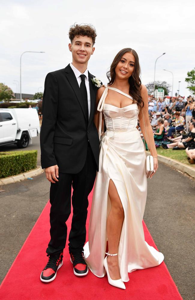 Jake Dodds and Mishka Finlay at Highfields State Secondary College. Picture: Patrick Woods.