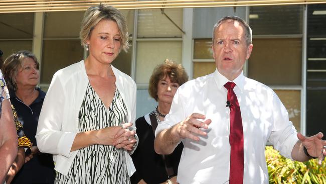 Labor Bennelong candidate Kristina Keneally and Opposition Leader Bill Shorten. Picture: Richard Dobson.