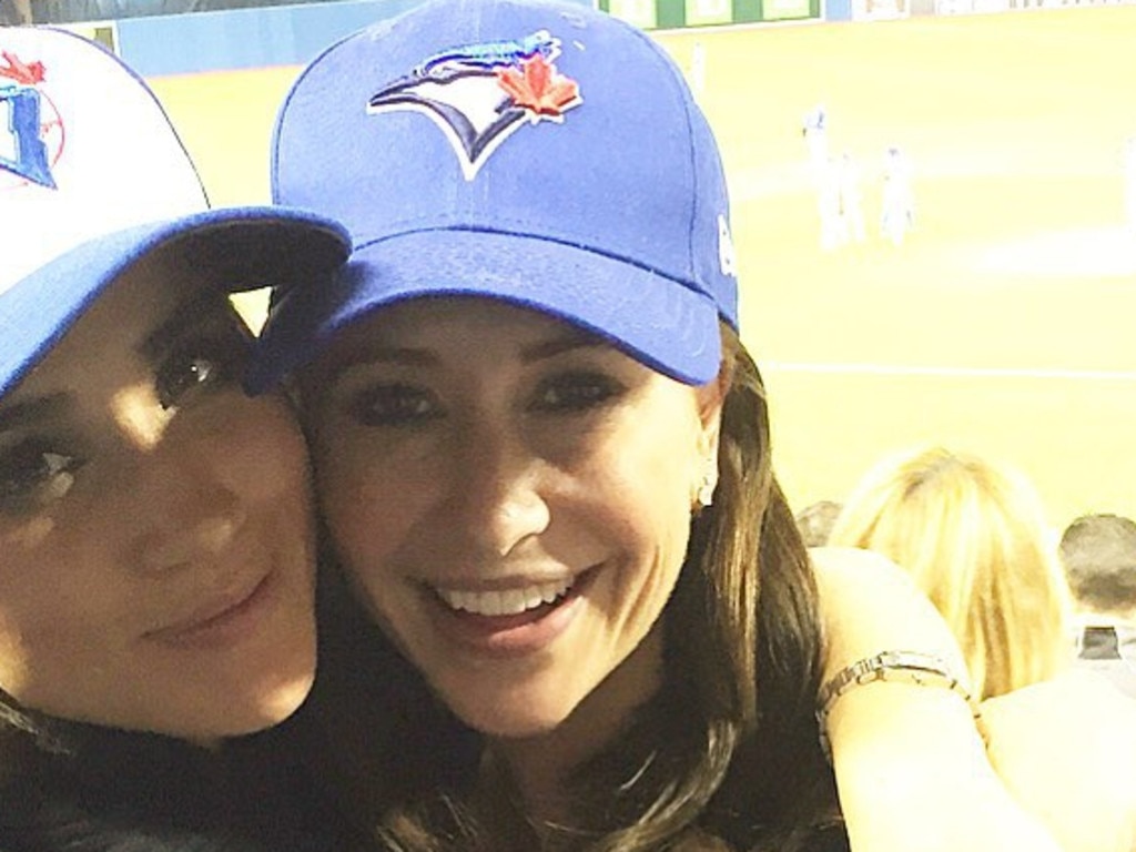 In this 2015 image with Meghan Markle, Jessica Mulroney wrote: What a game! Soaked in beer but happy campers!!!!. Picture: Instagram