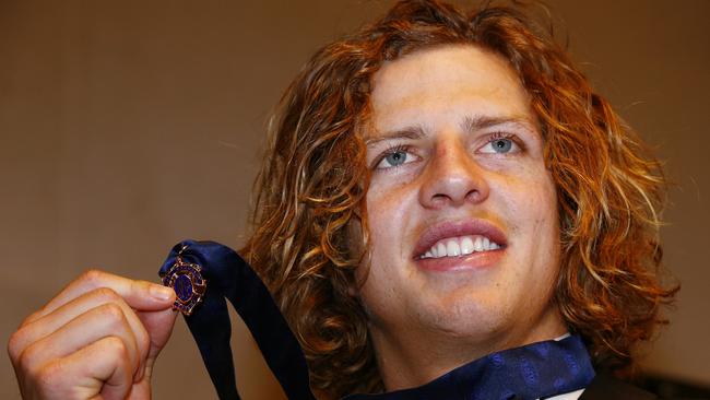 Nat Fyfe after winning the Brownlow in 2015. Picture: Colleen Petch