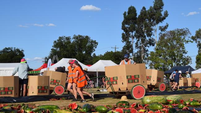 All the melon madness from the Chinchilla Melon Festival. Picture: Emily Devon