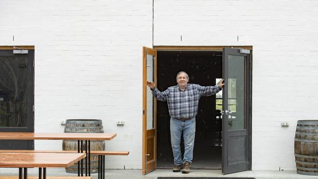 Part-owner Michael Lodge at the rear entrance to the Conargo pub. PICTURE: ZOE PHILLIPS