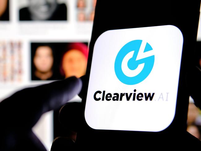 The Clearview AI company logo. Picture: Alamy