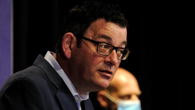 Victorian Premier Daniel Andrews in Melbourne on Thursday. Picture: Luis Enrique Ascui