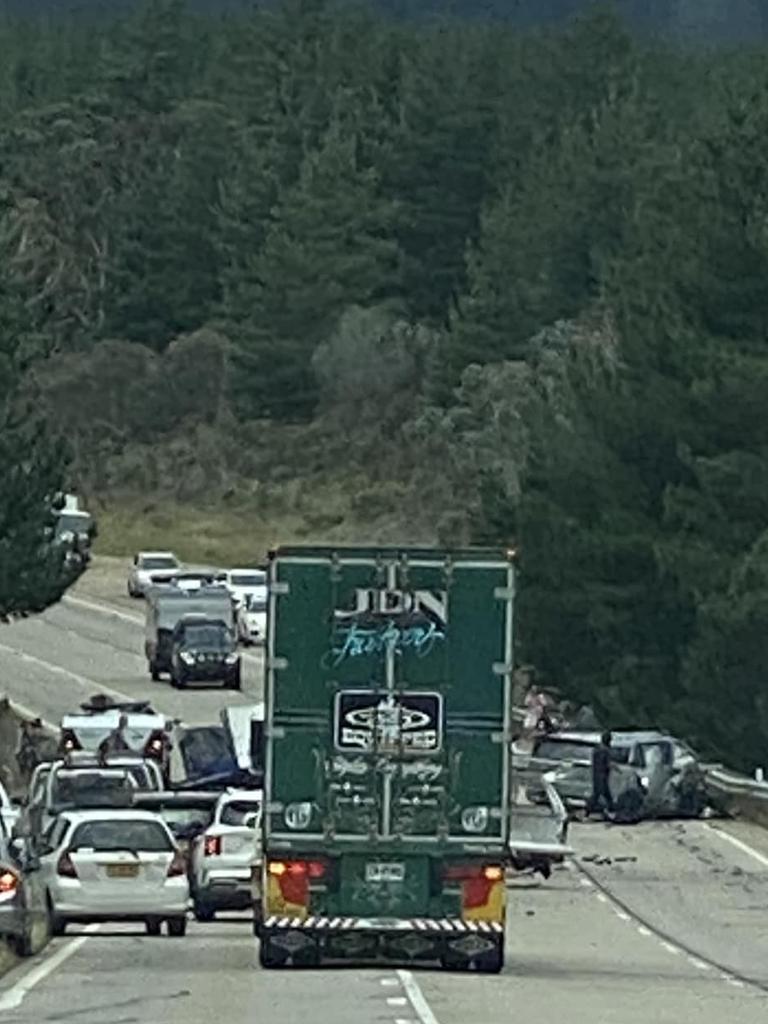 Emergency services rushed to a five-car crash near Lithgow. Picture: Facebook