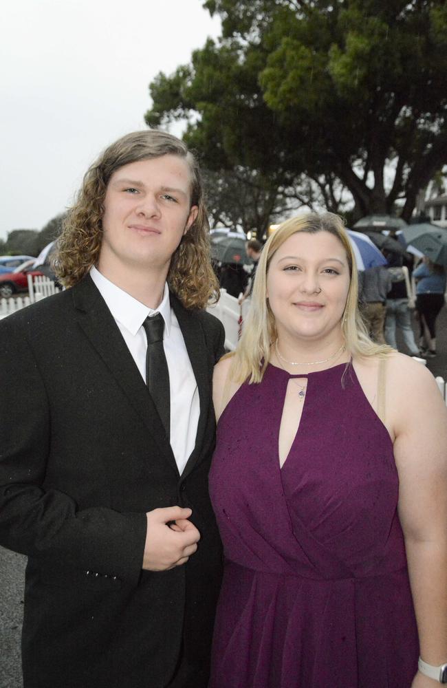 Graduate Jayden French and partner Hayleigh Bateman at Wilsonton State High School formal at Clifford Park Racecourse, Wednesday, November 13, 2024. Picture: Tom Gillespie