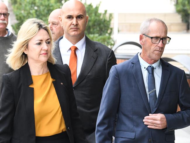 Barrister Margaret Cunneen SC arrives with Craig Folbigg. Picture: AAP