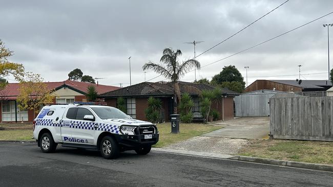 Police attend Freesia Court, Whittington after a shooting on March 22. Photo: Brad Fleet.