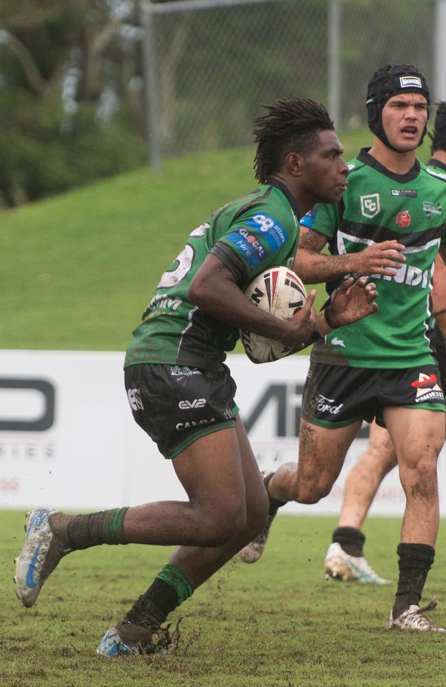 Jerry Mipari. Mackay Cutters vs Townsville Blackhawks Cyril Connell Saturday 22 February 2025 Picture:Michaela Harlow