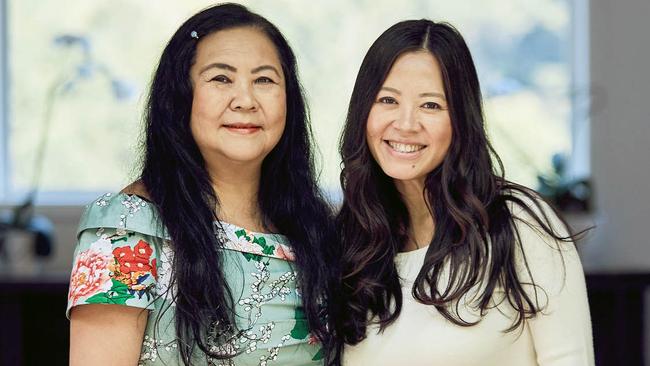 Mai Ho with her daughter, 1998 Young Australian of the Year Tan Le. Picture: Aaron Francis