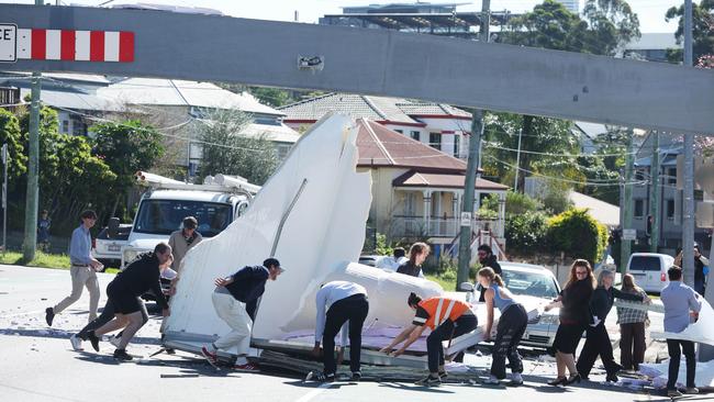 Help is on the way after the crash. Picture: Annette Dew