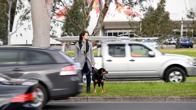 Lana Formoso says she risks her life every time she tries to cross Stud Rd opposite the Dandenong basketball stadium near her home. Picture: Penny Stephens