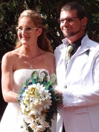 Nick and Elaine on their wedding day. Picture: Supplied by family