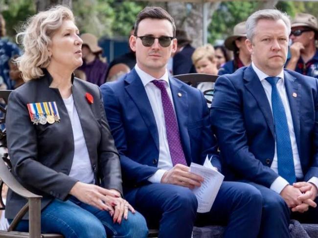 The fight for Fadden. Three of the key players in the preselection battle since Stuart Robert retired. From left, Fran Ward, Sam O'Connor and Cameron Caldwell.