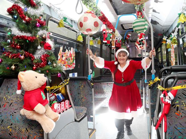 Red Bus driver Karen Burt pictured in her bus. Picture: Sue Graham