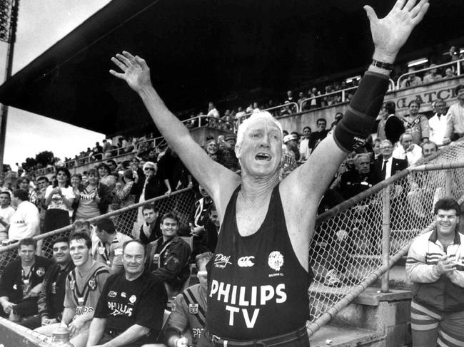 The late Laurie Nichols, regarded as the greatest fan in Balmain Tigers history.
