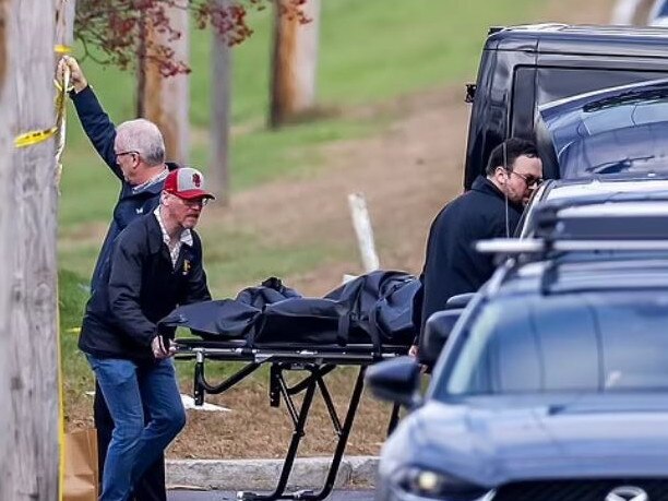 A victim is taken from a Maine bar after a shooter opened fire. Picture: Supplied