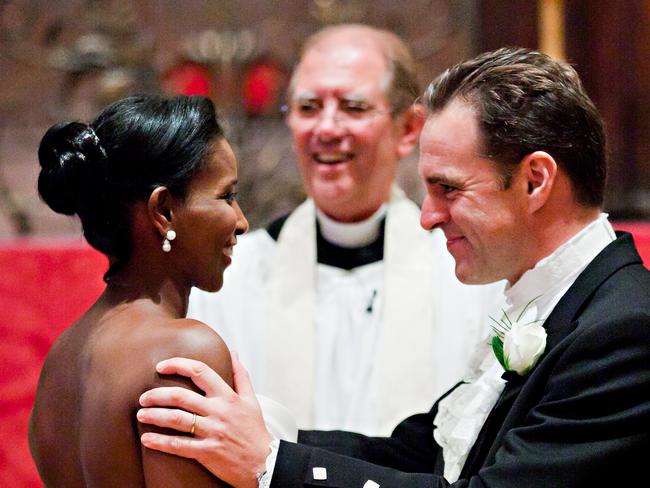 Niall Ferguson and Ayaan Hirsi Ali on their wedding day.