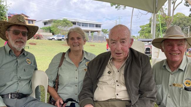 Gympie Anzac Day service 2022 - Ralph Richardson, Carol White, Jim Thomson and Rob White.