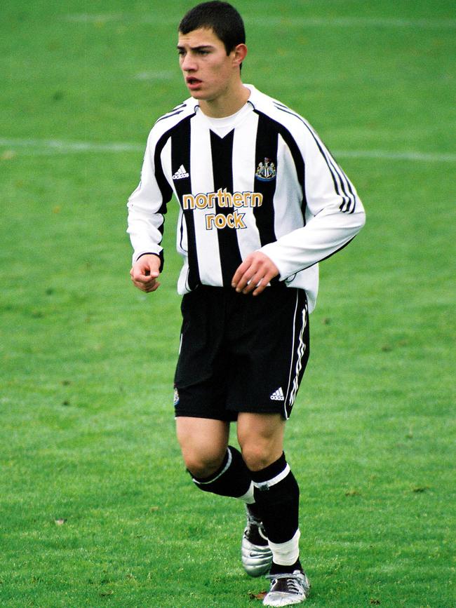 James Troisi playing in English Premier League side Newcastle United’s youth ranks.