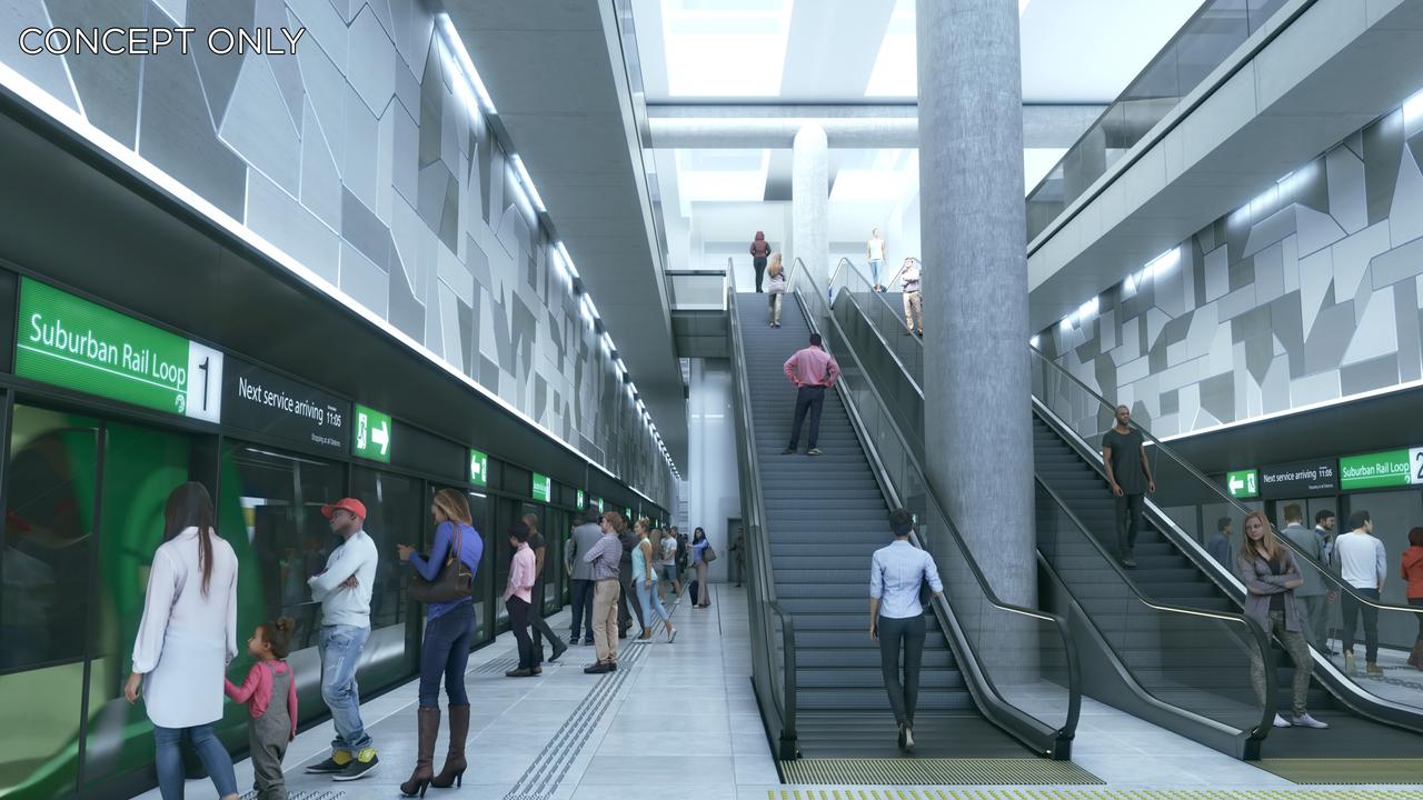 An artist depiction of a new station built as part of the project.