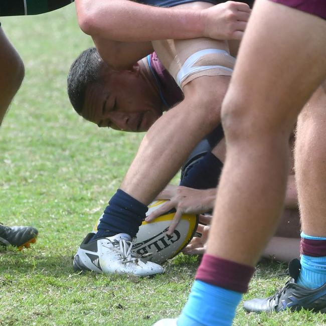 QLD Rugby Union State Championships (17-18 years boys) at the Townsville Sports Precinct. Friday May 23. South Coast against Metro North. Picture: Evan Morgan