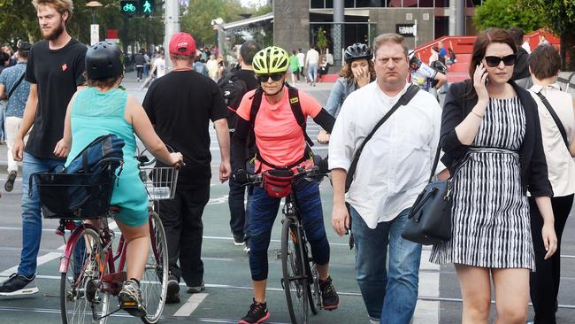 Melbourne City council staff have previously installed eight sets of rough services, or rumble strips, to force riders to slow down as they pass through the area.