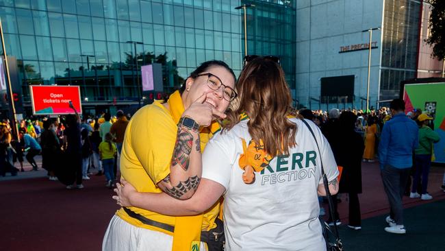 Fans ahead of the World Cup Matilda's v Sweden match at Suncorp Stadium. Photo - Stephen Archer