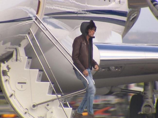 KISS arrive in Adelaide via private jet. Picture: 7 News​