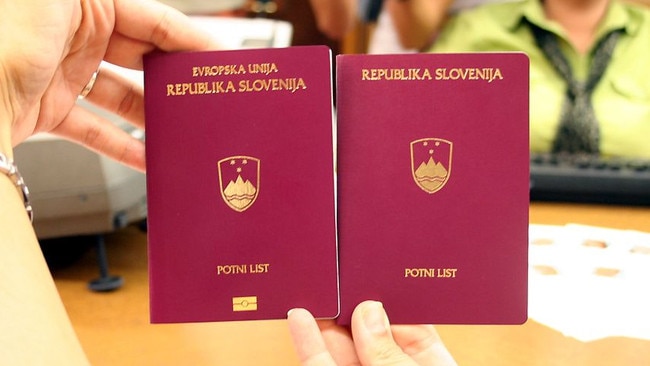 Generic image of a Slovenian passport. NSW Police detectives allegedly uncovered forged Slovenian citizenship documents. Picture: Supplied