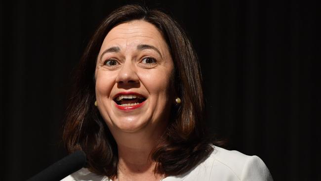 Premier Annastacia Palaszczuk has little to smile about as the honeymoon with the people of Queensland appears to be over and her popularity drops. Picture: AAP/Darren England