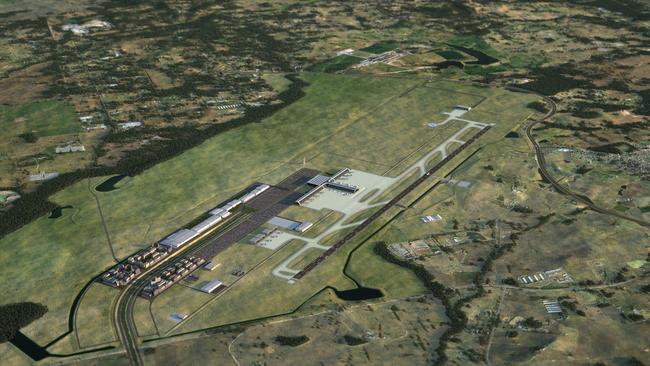 An artists impression of the new Badgerys Creek airport to be built in Western Sydney.