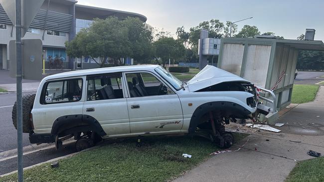 The LandCruiser was missing all but one tyre. Picture: Elise Graham