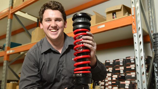 Junior engineer Klyde Goding at Magill SupaShock on Wednesday, where Premier Jay Weatherill announced a $5000 boost in job accelerator grants for apprentices.