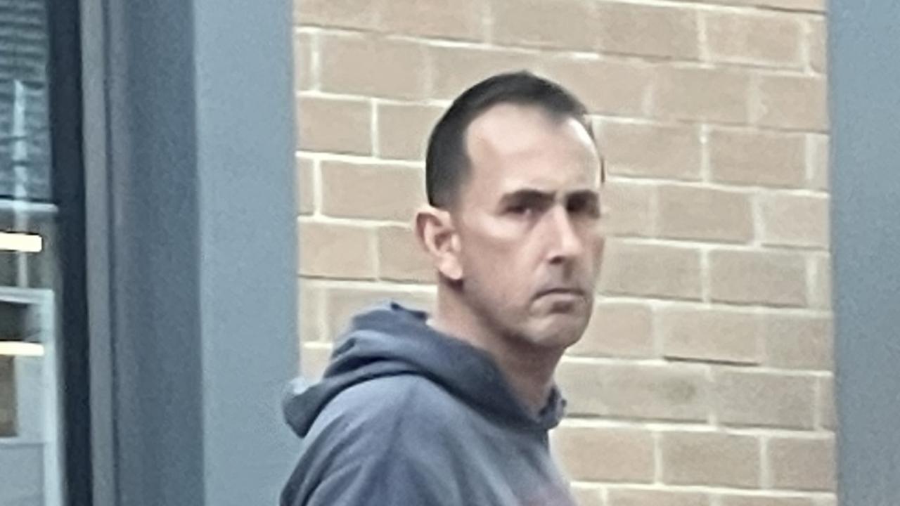 Simon William Prior, 50, of Blue Haven, leaving court after being granted bail charged with allegedly exposing himself to a teenage girl at Terrigal. Picture: NewsLocal