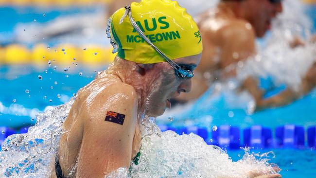 RIO DE JANEIRO, BRAZIL - AUGUST 13: Emma McKeon of Australia competes in the Women's 4 x 100m Medley Relay Final on Day 8 of the Rio 2016 Olympic Games at the Olympic Aquatics Stadium on August 13, 2016 in Rio de Janeiro, Brazil. (Photo by Adam Pretty/Getty Images)
