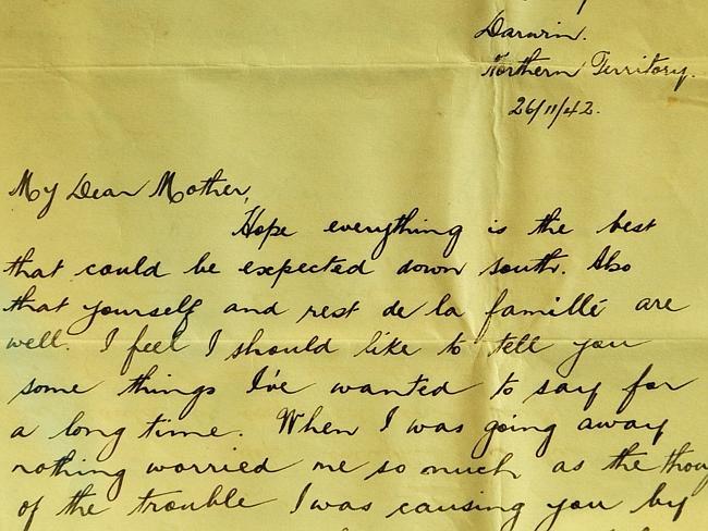 The beginning of Clifton Wedd’s letter to his mother in 1942.