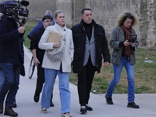 Caroline Darian and David Pelicot, daughter and son of Gisele and Dominique Pelicot, walk outside the courthouse before a verdict in the Pelicot case on December 19, 2024 in Avignon, France. Picture: Julien Goldstein/Getty Images