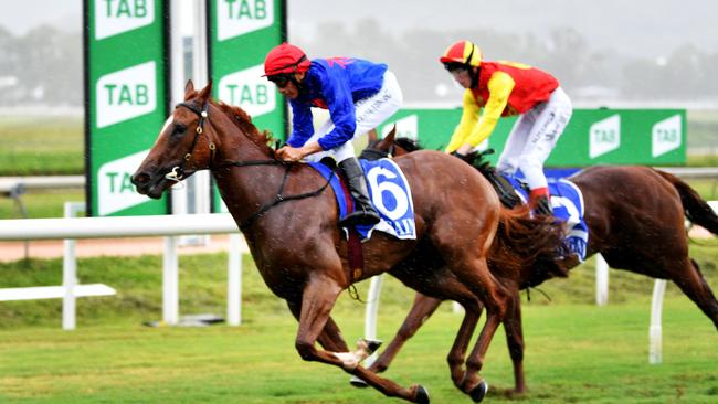 QTIS 2YO JEWEL – At Cluden Race Course, Townsville. Anniemariah wins, jockey Frank R Edwards and trainer Georgie Bourke. Picture: Alix Sweeney