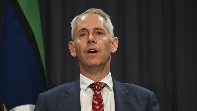 Immigration Minister Andrew Giles would not confirm if authorities had tracked down an uncontactable released detainee on Tuesday. Picture: NCA NewsWire / Martin Ollman