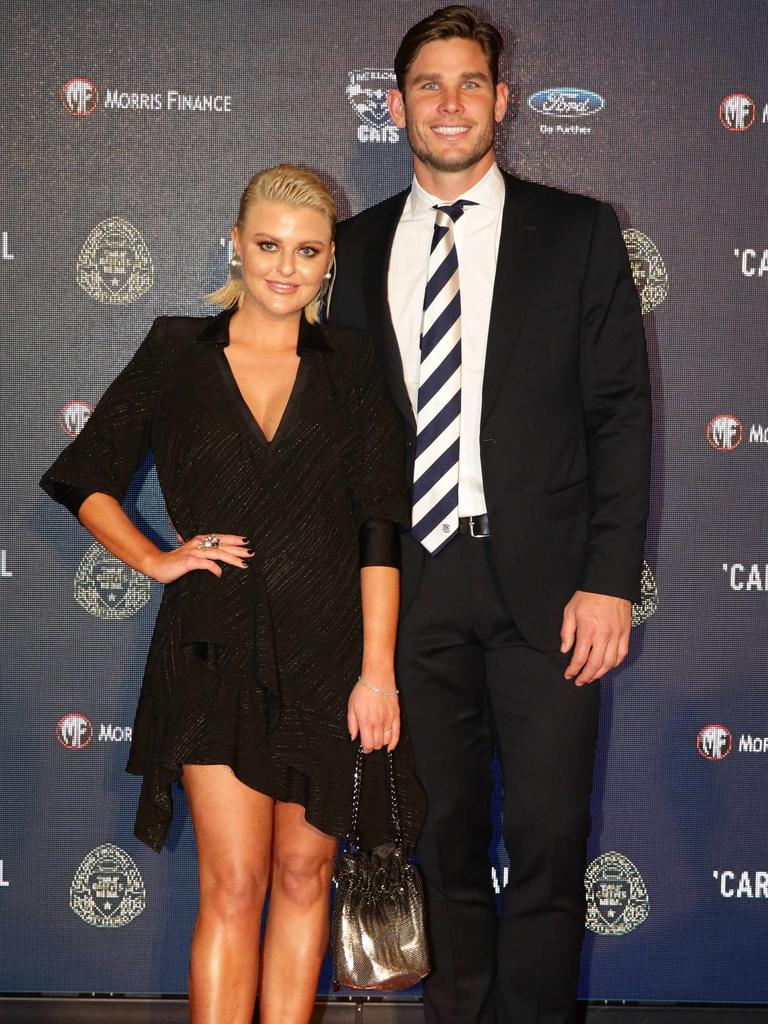 Tom Hawkins and Emma Hawkins. Carji Greeves red carpet arrivals. Picture: Peter Ristevski