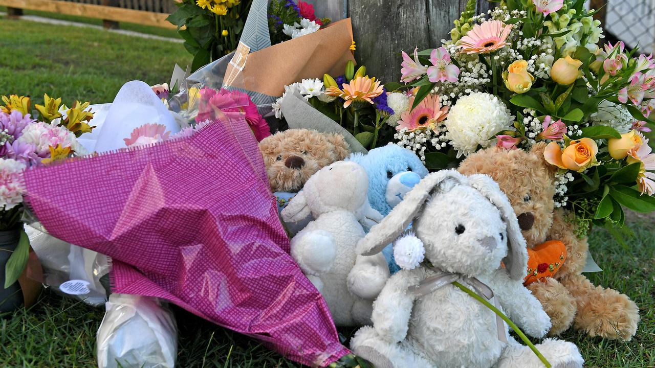 A makeshift memorial of flowers and toys has been growing at the tragic site in the wake of the deaths. Picture: John Gass/AAP