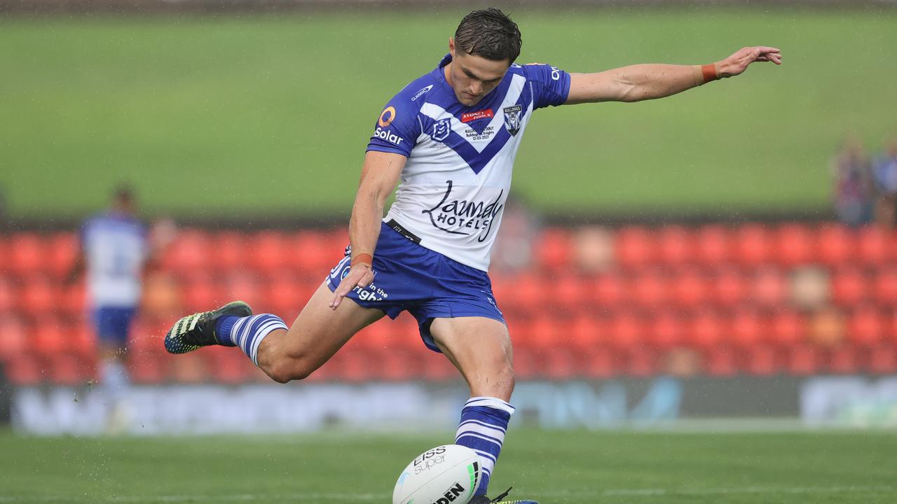 Kyle Flanagan has scored more points in reserve grade than the Bulldogs’ NRL team this season. Picture: Ashley Feder/Getty Images