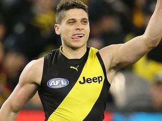 AFL Round 16. 06/07/2018. Richmond v Adelaide at the MCG.  Richmond's Dion Prestia celebrates his goal in the fourth quarter  . Pic: Michael Klein