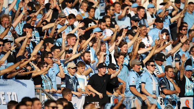 Sydney FC supporters at WIN Jubilee Stadium.