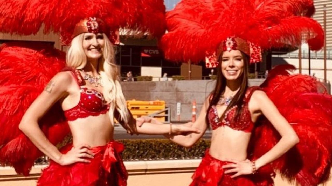 Horrifying moment showgirl knifed on Las Vegas Strip