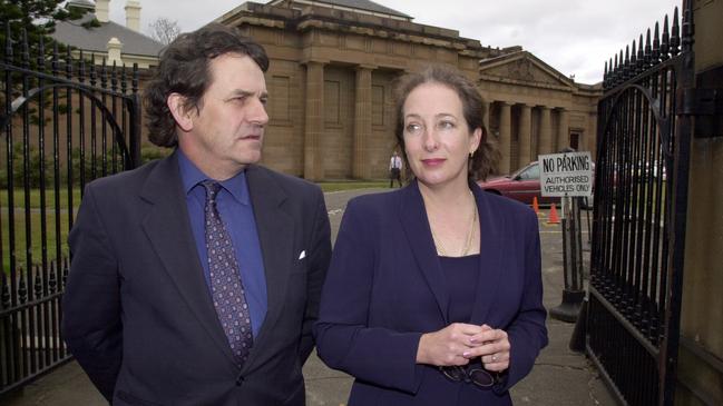 Samantha’s parents Tess Knight and Peter O'Meagher outside the Supreme Court at Guider’s trial in 2002. Picture: Chris Pavlich